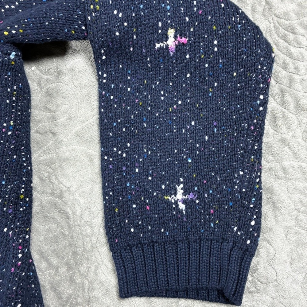 J Jill Snowflake Sweater Women's Size 2X Navy Blue Holiday Christmas Party - Picture 5 of 10